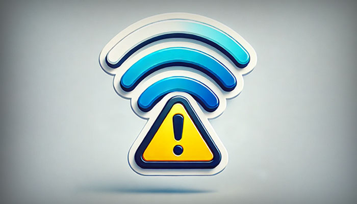 WiFi signal med en advarsels-trekant