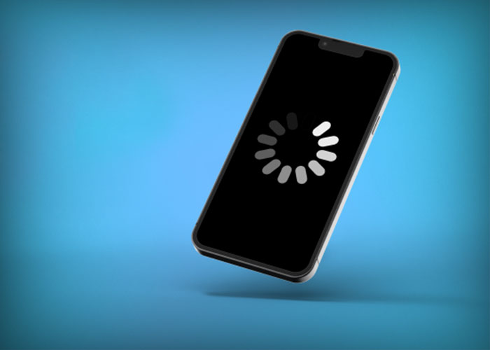 Telefon med loading ikon